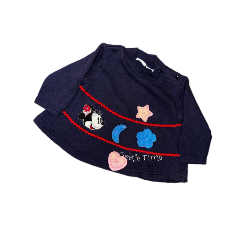 Disney Minnie Mouse 3/6 M - long-sleeve top/dress ft a "Cookie Time" slogan